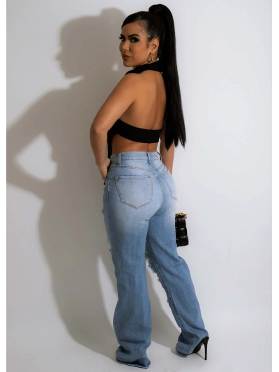 Summer Fashion Hanging Neck Irregular Cotton Top 02