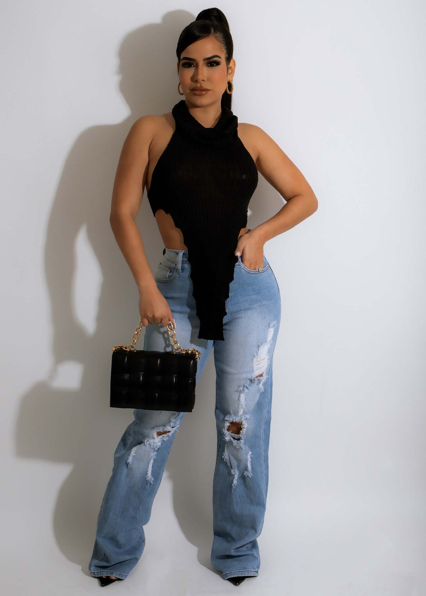 Summer Fashion Hanging Neck Irregular Cotton Top