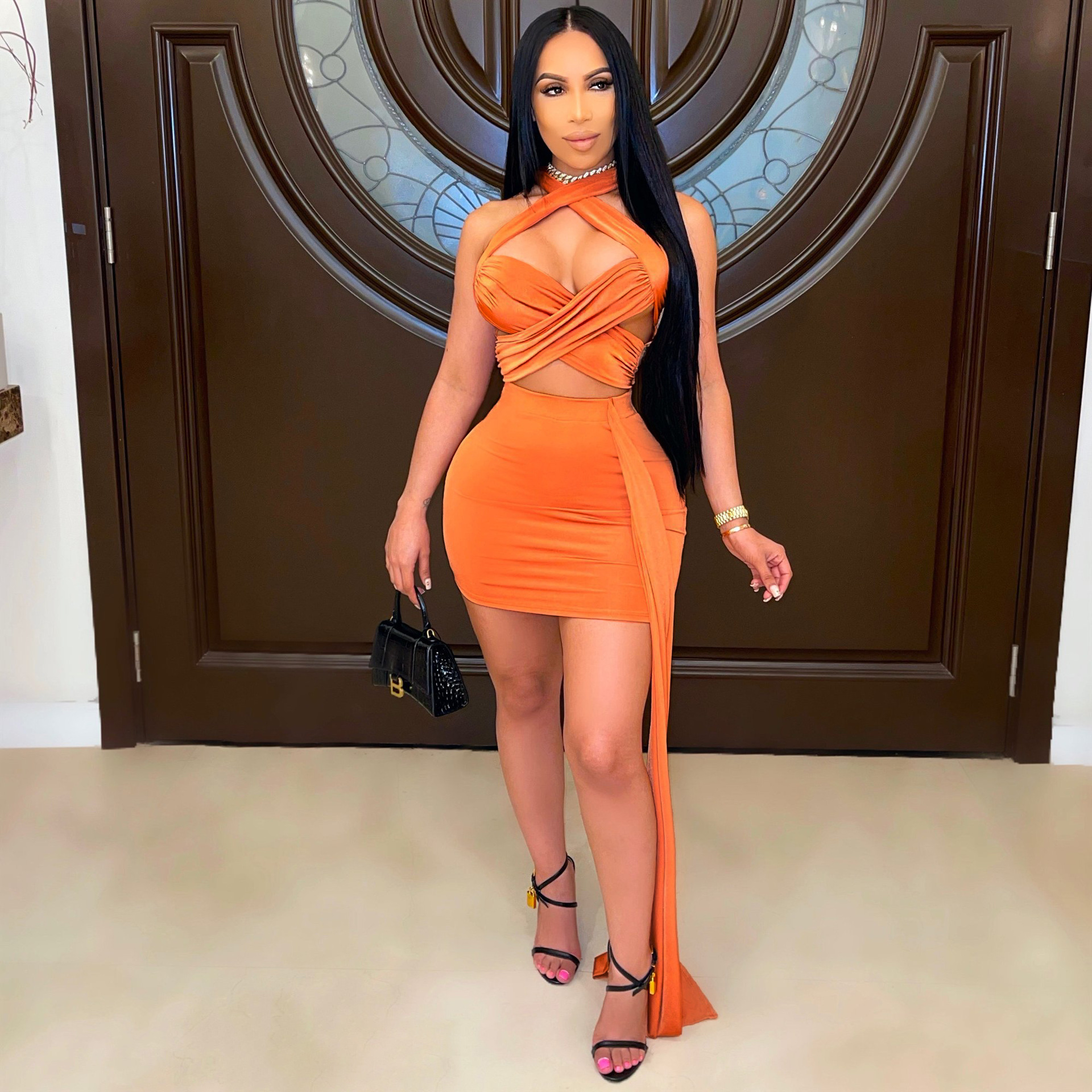 Summer Fashion Sexy Solid Color Skirt Set