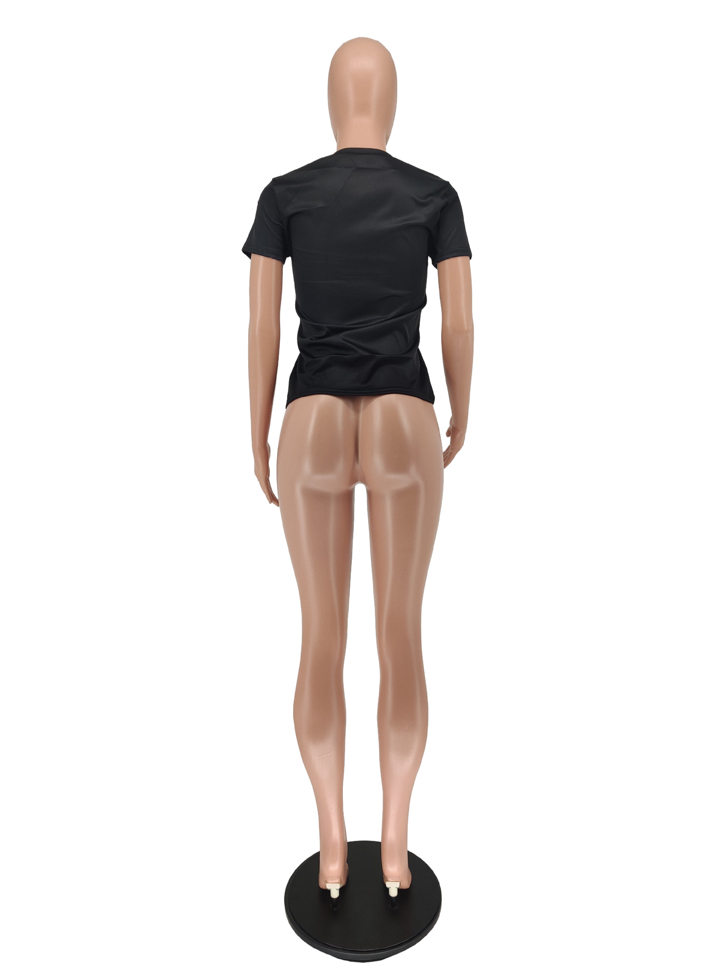 Women'S Digital Printed Cartoon Letter Casual T-Shirt