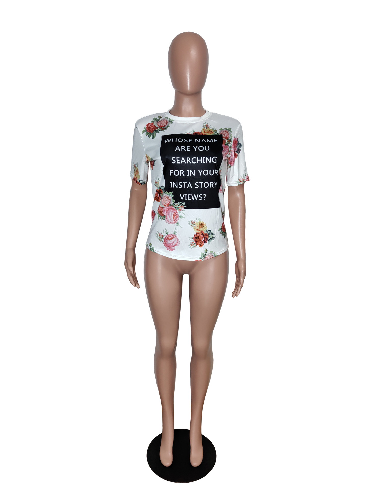 Women'S Summer Short Sleeved Fashion Digital Printed T-Shirt