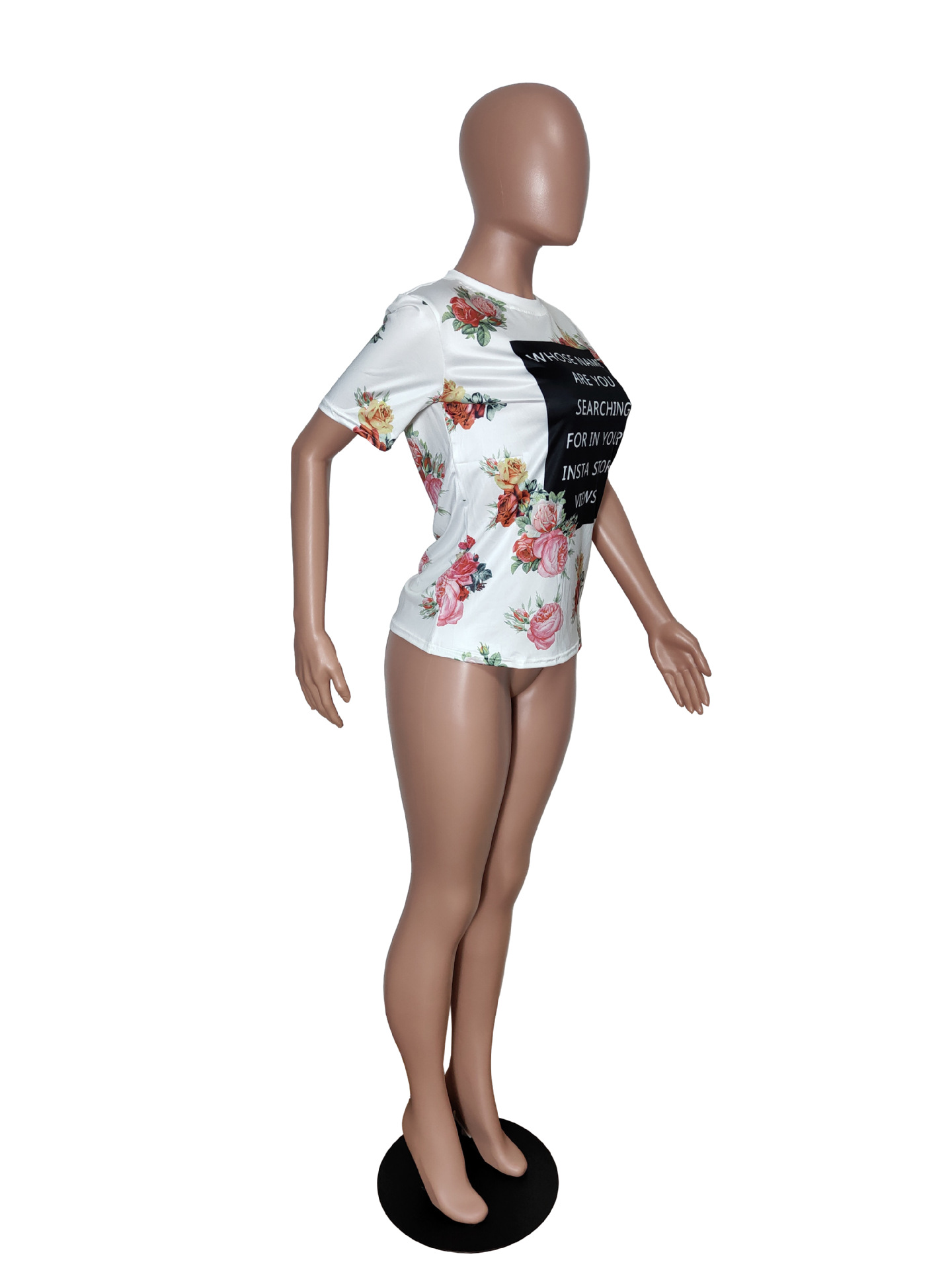 Women'S Summer Short Sleeved Fashion Digital Printed T-Shirt