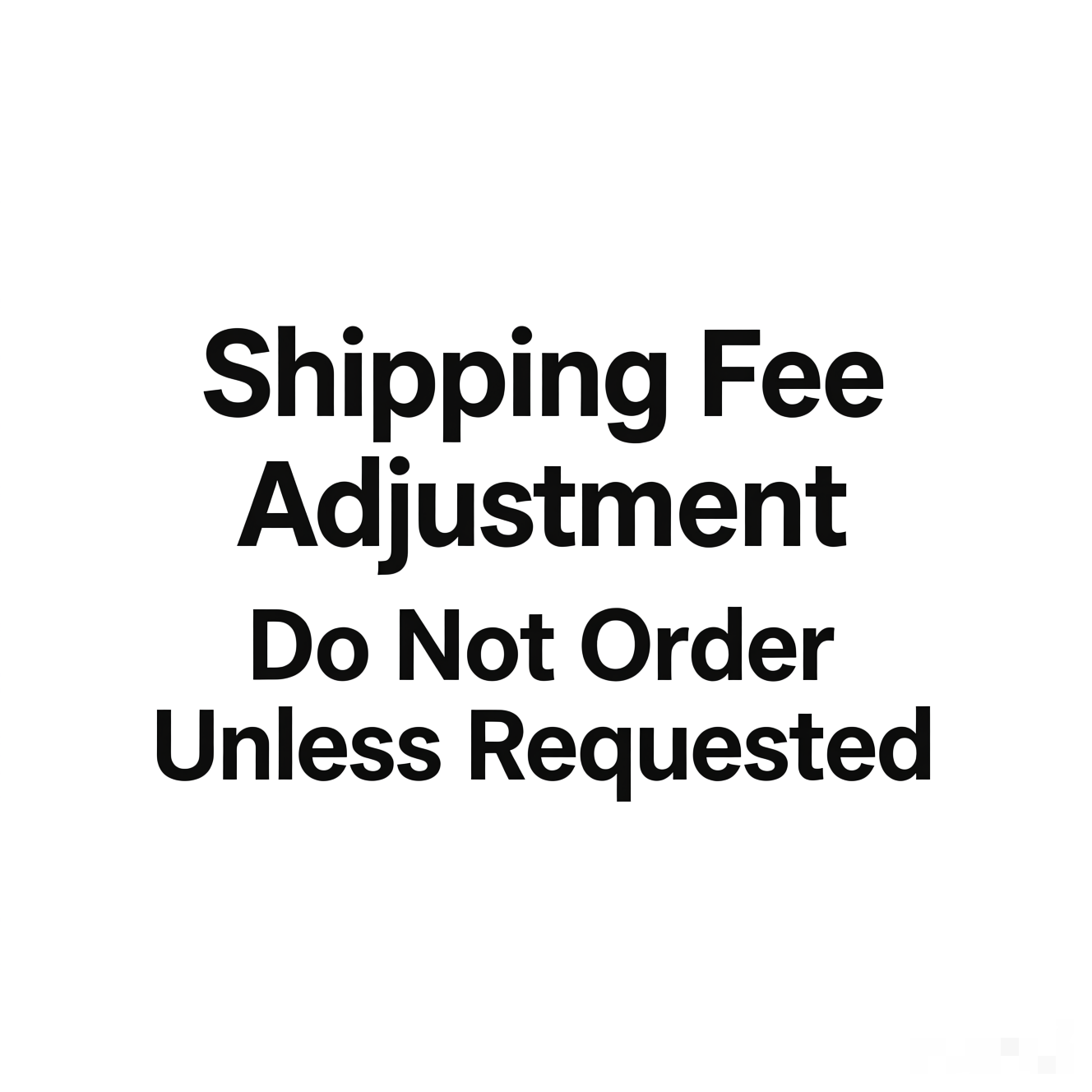 Shipping Fee Adjustment 