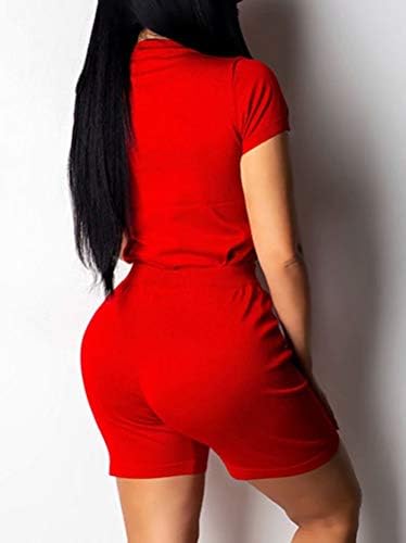 Summer Solid Color T-shirt Strap Shorts Two Piece Set review Emma Johnson