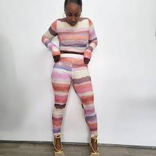 Striped Print Casual Skinny Piercing Jumpsuit review Ava Thompson