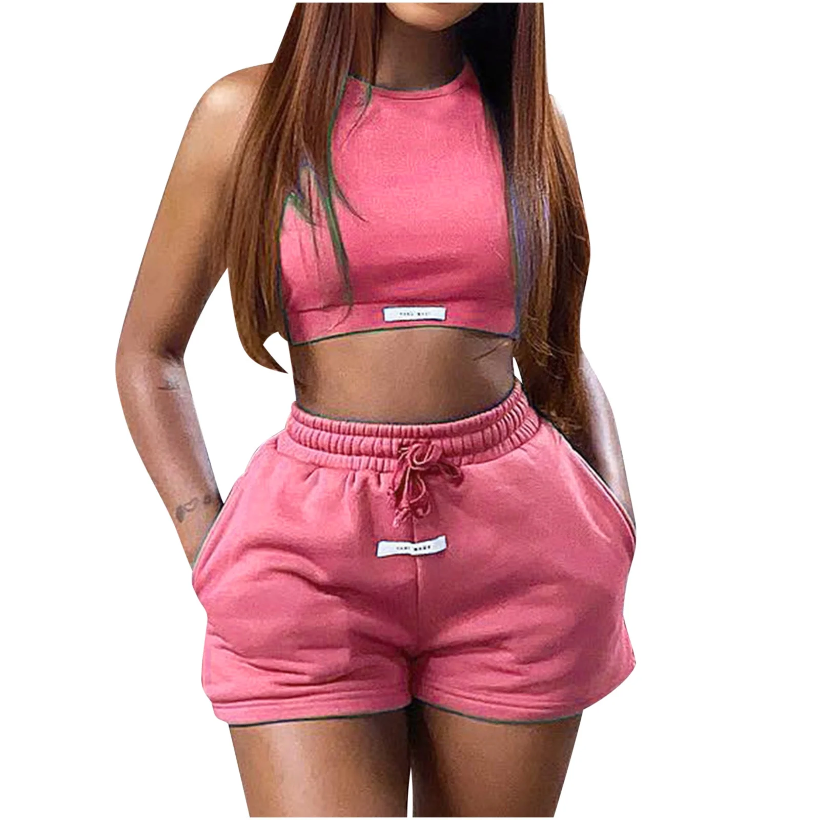 Fashion Solid Color Label Two Piece Set review Harper Wilson