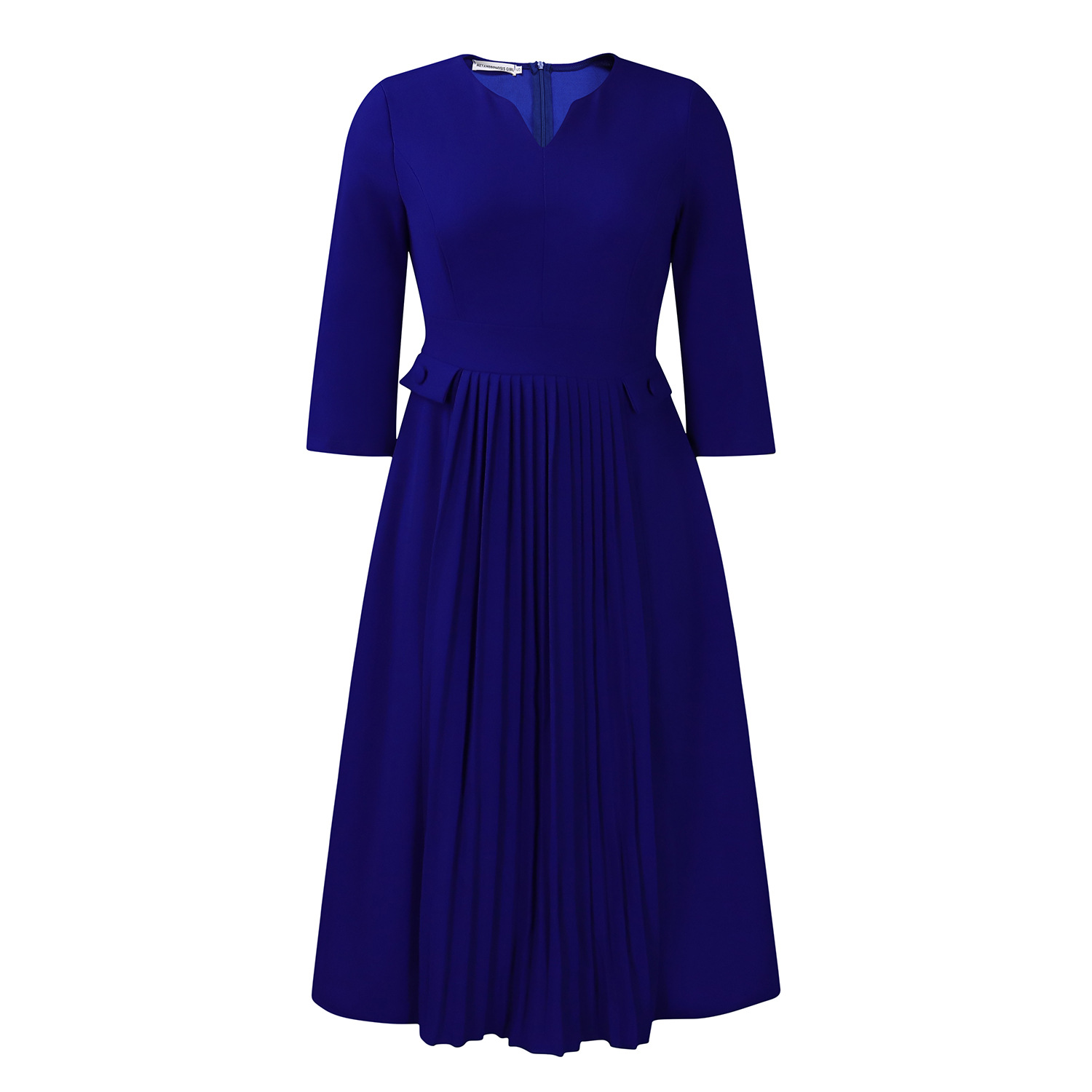 New Autumn Fashion Solid Color Pleated Dress