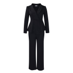 Winter New Fashion OL Ruffled Top Wide-Leg Pants Fashion Suit