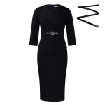 Fashion Big Lapel Waist OL Tunic Hip Pencil Skirt