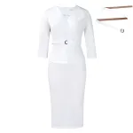 Fashion Big Lapel Waist OL Tunic Hip Pencil Skirt