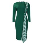 New Fashion Hip-Hugging Slim Round Neck Pencil Skirt Dress