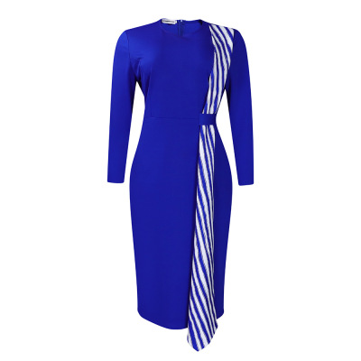 New Fashion Hip-Hugging Slim Round Neck Pencil Skirt Dress 01