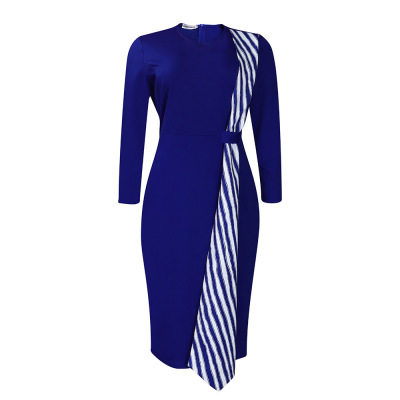 New Fashion Hip-Hugging Slim Round Neck Pencil Skirt Dress 02