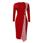 New Fashion Hip-Hugging Slim Round Neck Pencil Skirt Dress