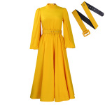 New Half Turtleneck Long Sleeve Slim Waist Swing Dress