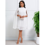 New Temperament Fashion Chiffon Pullover Cape Bat Sleeve Dress
