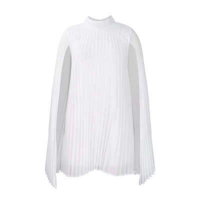 New Temperament Fashion Chiffon Pullover Cape Bat Sleeve Dress 01