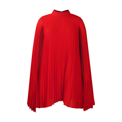 New Temperament Fashion Chiffon Pullover Cape Bat Sleeve Dress 02