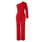 Spring New Oblique Shoulder Beaded OL Two-Piece Suit