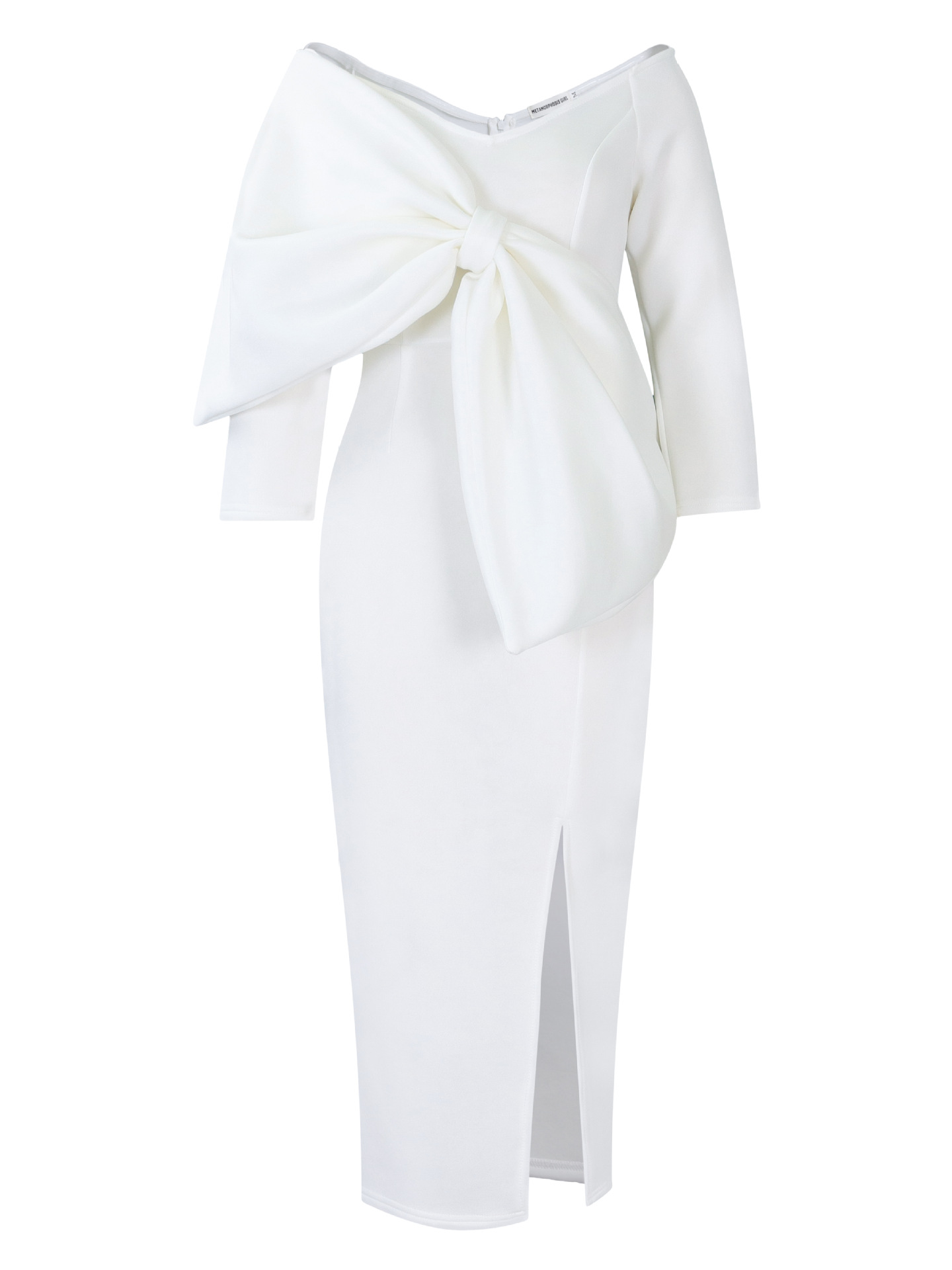 Deep V Bow High Waist Hip Party Dress Dress