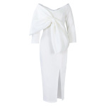 Deep V Bow High Waist Hip Party Dress Dress