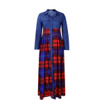 Fashion Casual Printed Lapel Shirt Long Dress