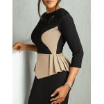 New Fashion Color Matching OL Tongle Hip Dress