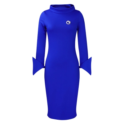 New Long-Sleeved Hip-Wrapped Professional OL Temperament Dress 01
