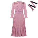 New Style Pleated Commuter OL Solid Color Dress