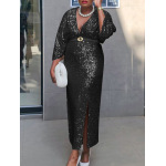 Temperament V-Neck Sexy Slim Sequin Dress