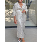 Temperament V-Neck Sexy Slim Sequin Dress