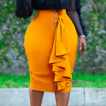 Fashionable Hip-hugging Sexy Slim Zipper Skirt