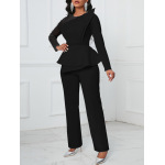 Long-Sleeved Mesh Stitching Beaded Slimming Party Jumpsuit