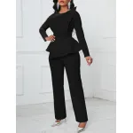 Long-Sleeved Mesh Stitching Beaded Slimming Party Jumpsuit