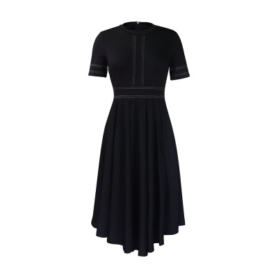 New Elegant Big Skirt A-Line Skirt Short Sleeve Dress 02