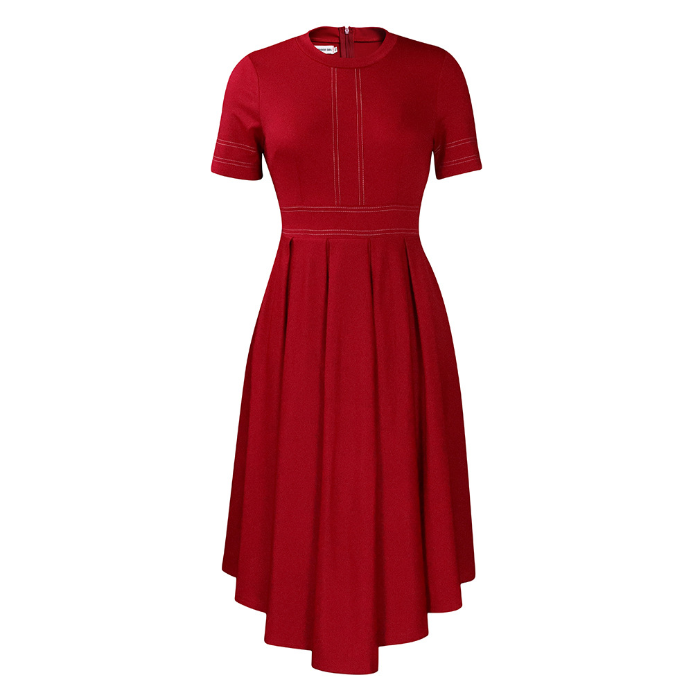 New Elegant Big Skirt A-Line Skirt Short Sleeve Dress