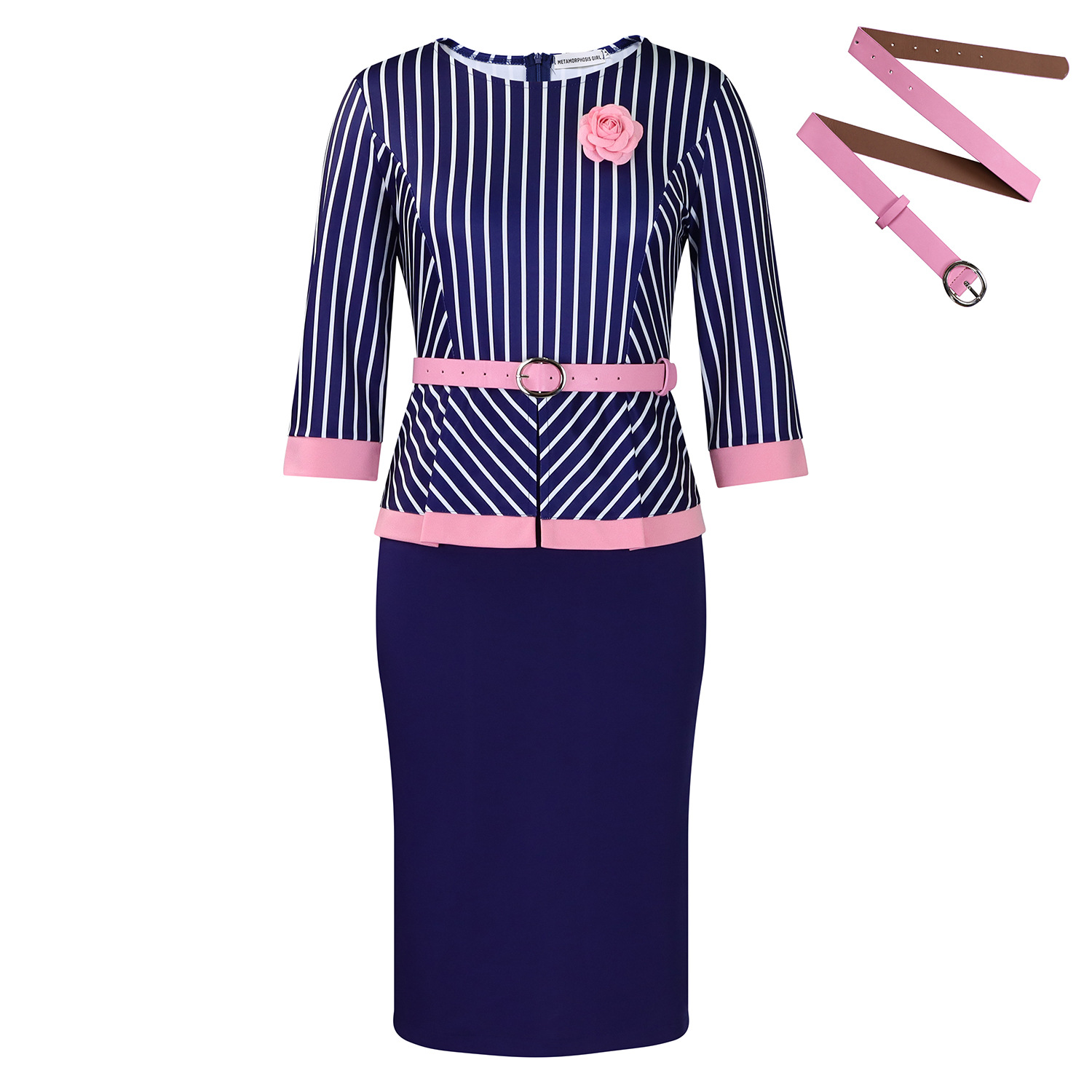 New Fashion OL Commuting Hip-Wrapped Patchwork Dress