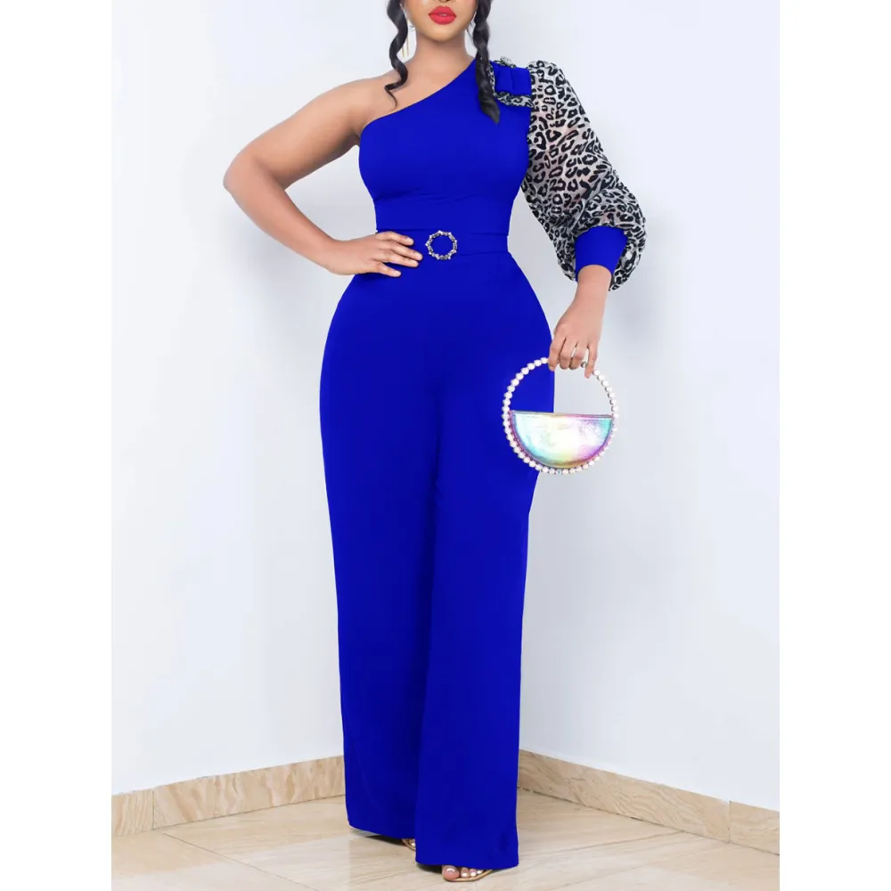 Off-Shoulder Sexy Waist Wide-Leg Jumpsuit