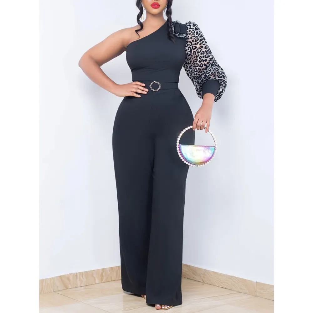 Off-Shoulder Sexy Waist Wide-Leg Jumpsuit