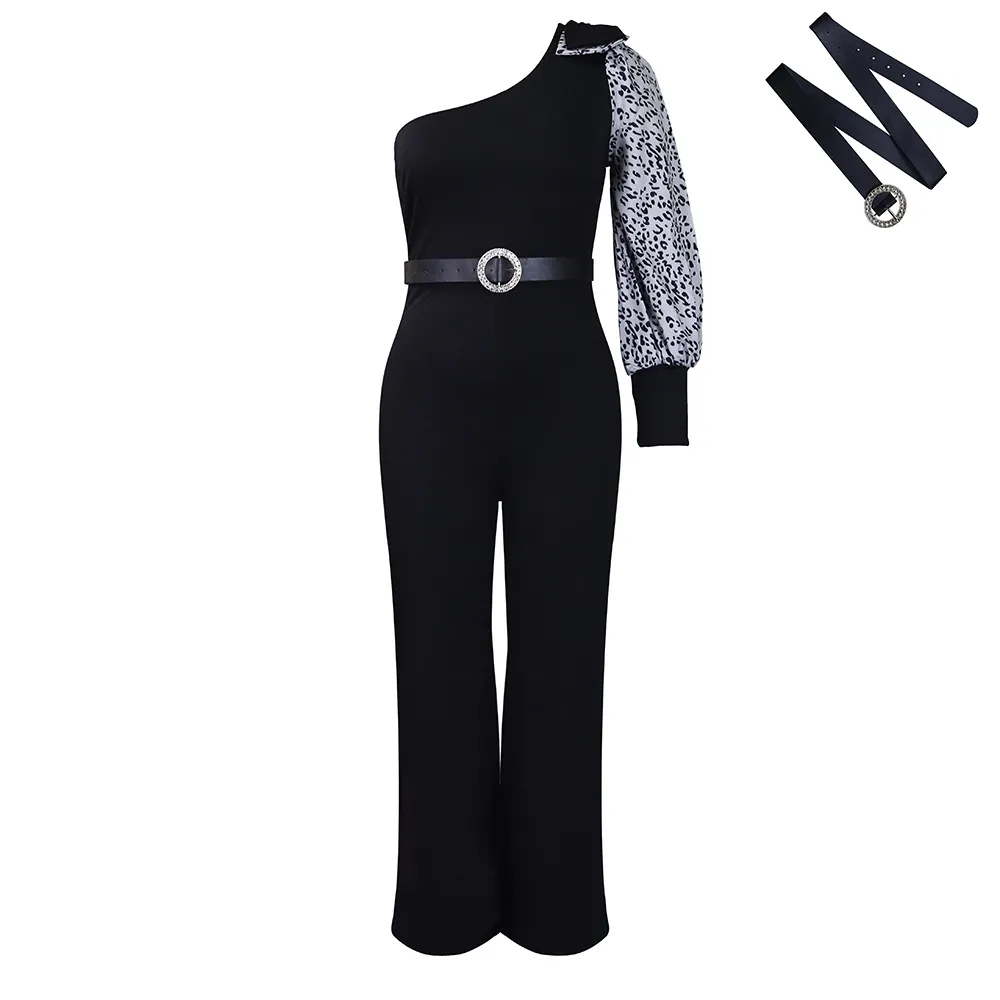 Off-Shoulder Sexy Waist Wide-Leg Jumpsuit