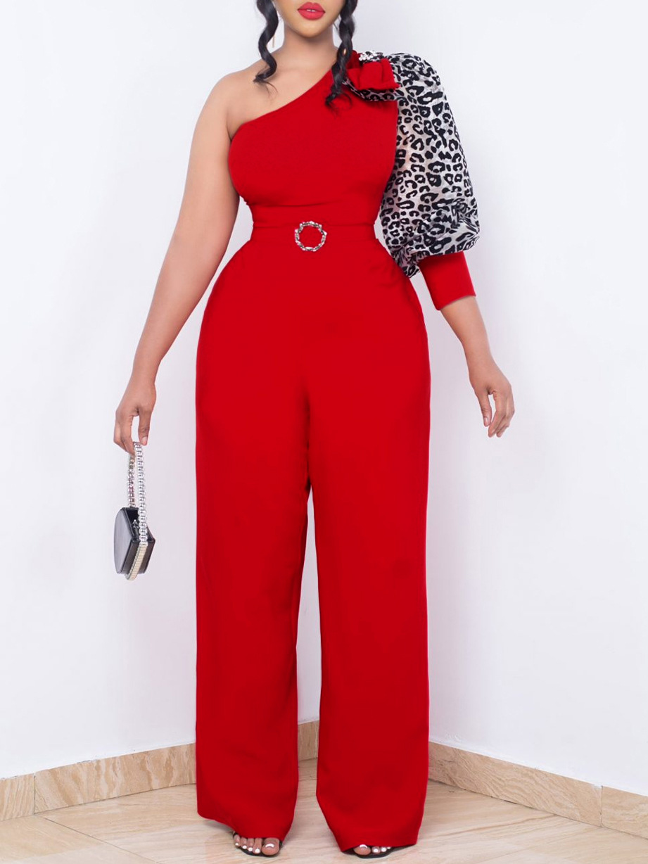 Off-Shoulder Sexy Waist Wide-Leg Jumpsuit