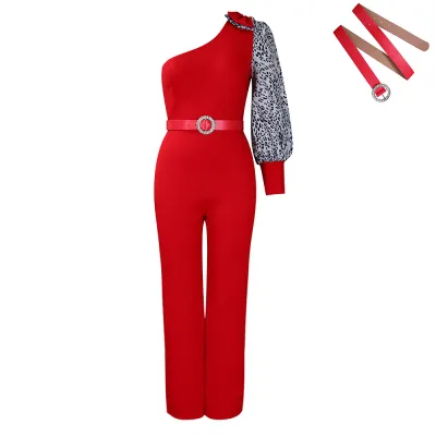 Off-Shoulder Sexy Waist Wide-Leg Jumpsuit 02