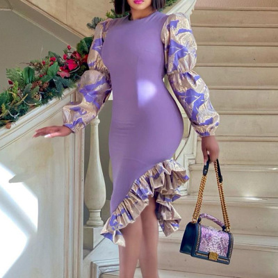Printed Patchwork Sexy Pencil Dress 02