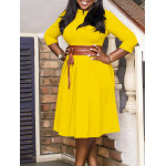 Solid Color Elegant And Fashionable Commuter Dress