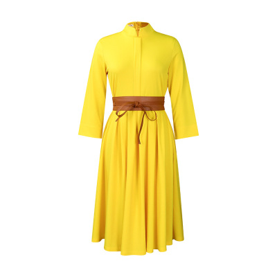 Solid Color Elegant And Fashionable Commuter Dress 02