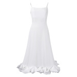 A-Line Evening Dress With Long Skirt And Suspenders