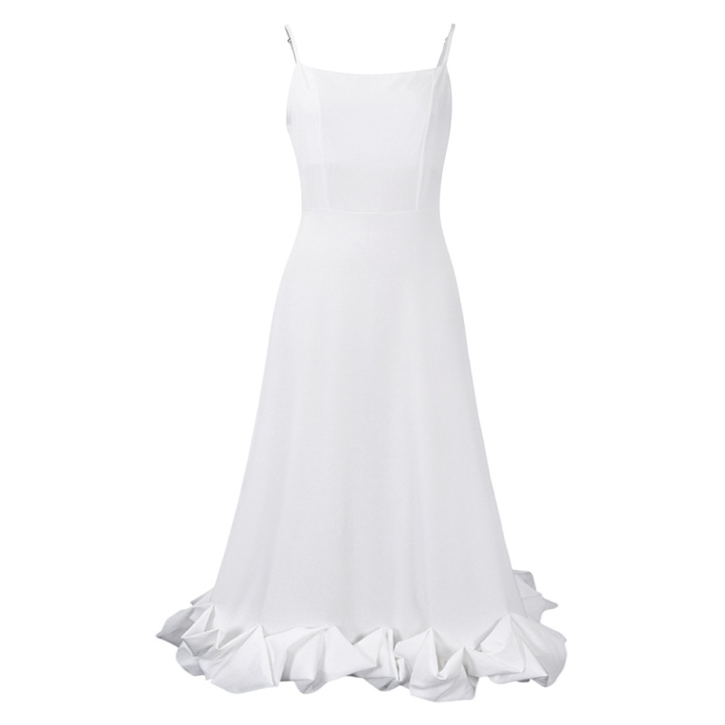 A-Line Evening Dress With Long Skirt And Suspenders