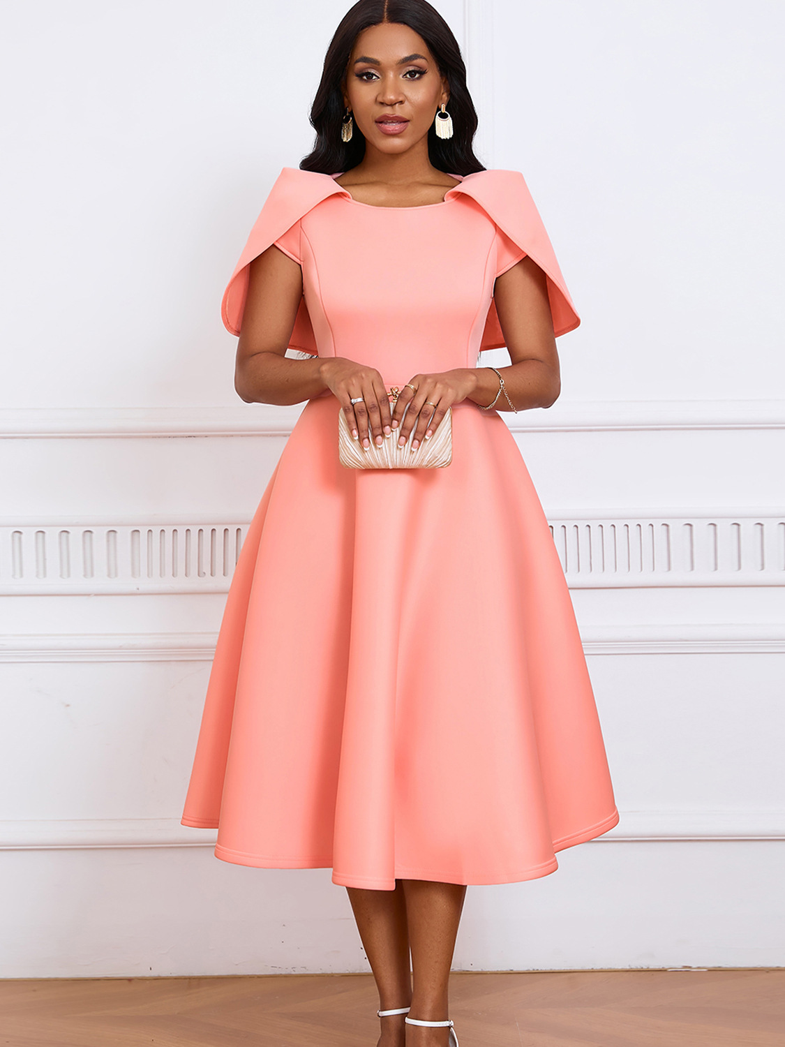 Celebrity Banquet Party Big Swing Dress Cape Dress