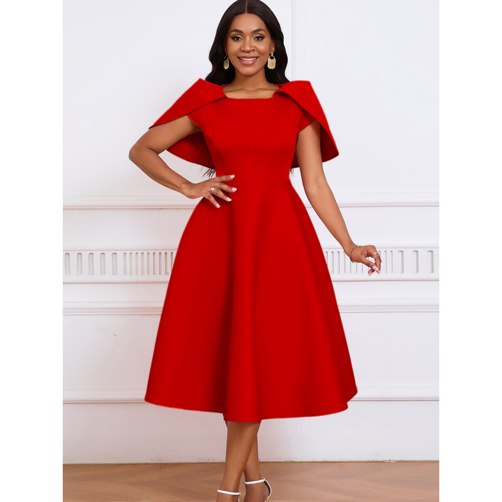 Celebrity Banquet Party Big Swing Dress Cape Dress