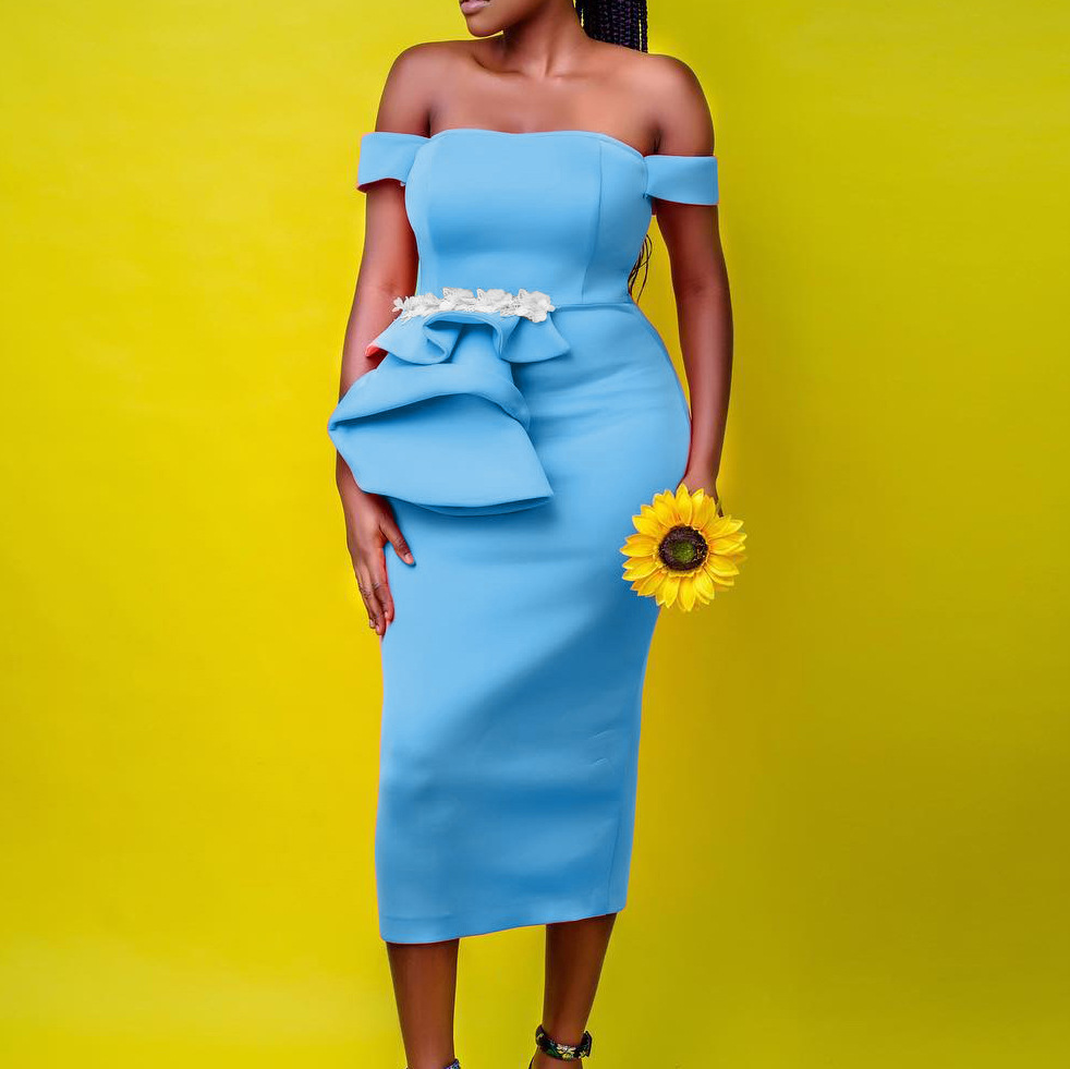 Elegant And Sexy Strapless Off-Shoulder Celebrity Dress